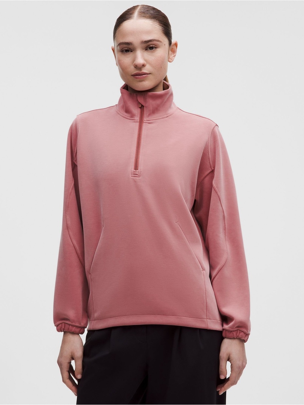 Lululemon Softstreme Half Zip Pullover Dusty Rose Size XL Excellent Condition